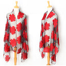 Fashion Elegant Women Flower yarn Long Scarf Soft Shawl Gift red G8T8