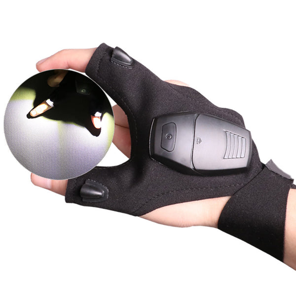 LED Tactical Gloves Night Fishing Glove with Repair Equipment LED Night Light