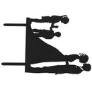 Wedding Anniversary silhouette Family Cake Topper couple with Girl and Boy  H6C1