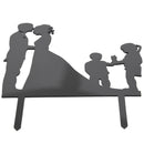 Wedding Anniversary silhouette Family Cake Topper couple with Girl and Boy  H6C1