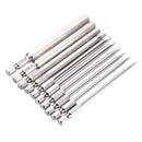 Drillpro 10Pcs 100mm 1/4 Inch Shank S2 Steel SAE Hex Head Allen Wrench Screwdriver Bit Drill Bit Set