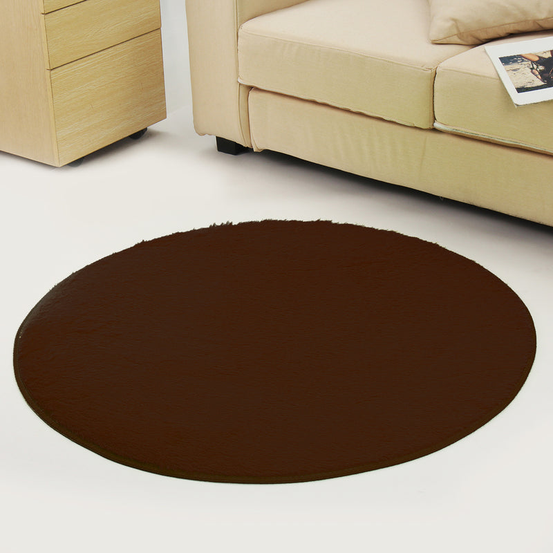 Round Anti Skid Fluffy Shaggy Area Rug Dining Room Home Table Carpet Floor Mat