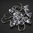 Pack of 12 Shower Curtain Hooks Elegant Diamante Style Acrylic + metal