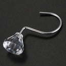 Pack of 12 Shower Curtain Hooks Elegant Diamante Style Acrylic + metal