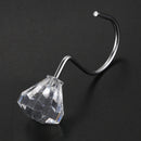 Pack of 12 Shower Curtain Hooks Elegant Diamante Style Acrylic + metal