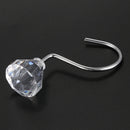 Pack of 12 Shower Curtain Hooks Elegant Diamante Style Acrylic + metal
