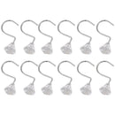 Pack of 12 Shower Curtain Hooks Elegant Diamante Style Acrylic + metal