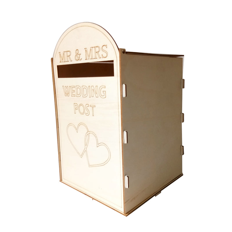 Wooden Wedding Mr Mrs Post Box Royal Mail Style For Cards Letters Gifts Message Decor Supplies