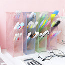 Transparent Obliquely Inserted Pen Pencil Holder Desktop Organizer Plastic Makeup Brushes Lipsticks Storage Box Stationery Holder