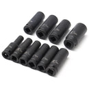 10pcs 1/2 inch Drive Deep Impact Metric Socket Set 10-24mm Air Garage Socket Wrench Tool