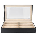 PU Leather 6 Grid Sunglasses Glasses Storage Display Case Box Organizer