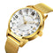 SKMEI 9166 Gold Case Business Style Men Wrist Watch Milan Stainless Steel Quartz Watches