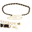 Women Velvet Lanyard Decor Clasp Carabiner Metal Belt Chain