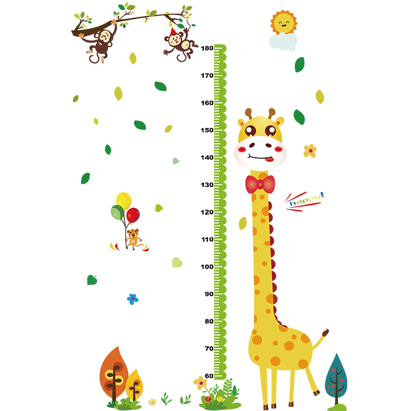 Miico SK9350 Giraffe Height Stickers Children's Room Kindergarten Decorative Wall Stickers DIY Sticker