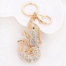 Cute shrimp Rhinestone Keychain Animal Keyring Car K2H1