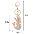 Cute shrimp Rhinestone Keychain Animal Keyring Car K2H1