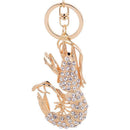 Cute shrimp Rhinestone Keychain Animal Keyring Car K2H1