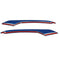 Pair ABS Front Fog Light Lamp Eyebrow Cover Trims for Ford Mustang 2015-2018 Red/Blue/White