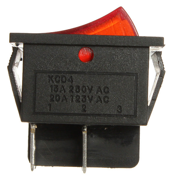 30pcs Red Light Lamp 4 Pin DPST ON-OFF Rocker Boat Push Button Switch 13A/250V 20A/125V