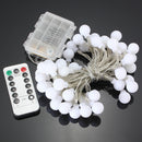 5M 50LED Remote Battery Globe Outdoor String Light for Christmas Wedding Party Holiday Decor