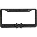 Black Diamond Bling Glitter License Plate Crystal Rhinestone Metal Frame US Car