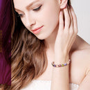 linked bangle bracelet Cubic Zirconia chain fashion Women gift Bridal, 18CM N5O6