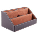Home Office Wooden Struction Leather Multi-function Desk Stationery Organiz T8F3
