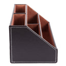 Home Office Wooden Struction Leather Multi-function Desk Stationery Organiz T8F3
