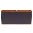 Home Office Wooden Struction Leather Multi-function Desk Stationery Organiz T8F3
