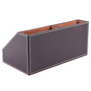 Home Office Wooden Struction Leather Multi-function Desk Stationery Organiz T8F3