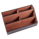 Home Office Wooden Struction Leather Multi-function Desk Stationery Organiz T8F3