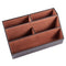 Home Office Wooden Struction Leather Multi-function Desk Stationery Organiz T8F3