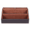 Home Office Wooden Struction Leather Multi-function Desk Stationery Organiz T8F3