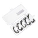 LEO 50pcs/lot 5 Sizes High-carbon Steel Fishing Hook Worm Frog Lure Hooks Bait Hooks With Box