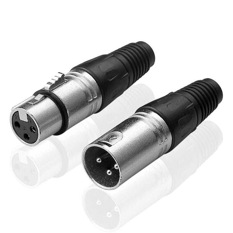 Male / Female XLR Jack 3 Pin Microphone Audio Connector (5 Pair)