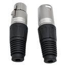 Male / Female XLR Jack 3 Pin Microphone Audio Connector (5 Pair)