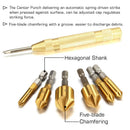 6pcs Hex Shank Five-blade Chamfering Drill Bit High Carbon Steel Titanium P