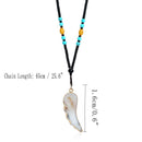 Ethnic Unisex Long Necklace Natural Stone Pendant Turquoise Beaded Sweater Necklaces