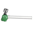 Modern Design 125MM Green Glass Skull Water Pipe Durable
