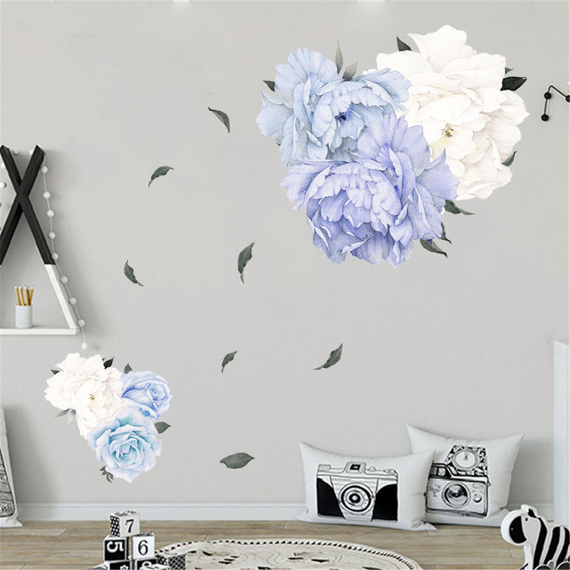 Peony Flower Blossom Wall Sticker Art Nursery Living Bedroom Home Decor Decal Wall Decorations