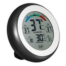Digital LCD Display Indoor Thermometer Hygrometer Round Wireless Electronic