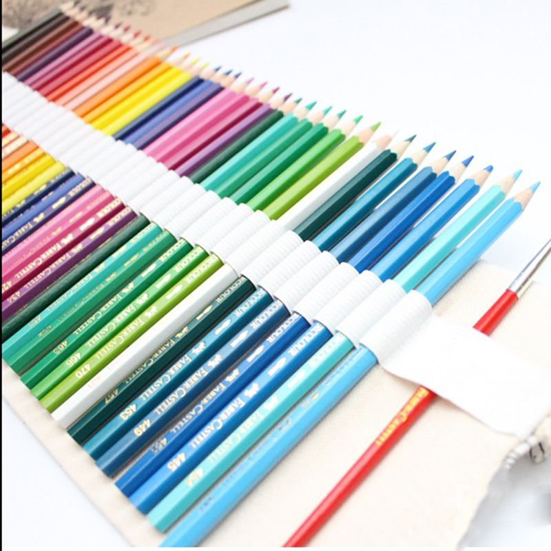 48 Holes Big Pencil Case School Canvas Roll Pouch pencil box Constellation  J8V6