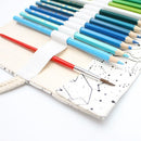48 Holes Big Pencil Case School Canvas Roll Pouch pencil box Constellation  J8V6