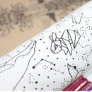 48 Holes Big Pencil Case School Canvas Roll Pouch pencil box Constellation  J8V6