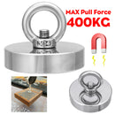 D80mm Neodymium Magnet  400KG Salvage Recovery Fishing Magnet for Detecting Metal Treasure