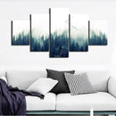 Loskii Spray Oil Paintings Canvas Five Combination Decorative Paintings Forest Landscape Wall Art For Home Decorations