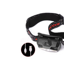 XANES W826A 650LM XPG+2xCOB LED Induction Sensor Headlamp USB Charging 6 Modes Waterproof Double Switch Fishing Light Flashlight