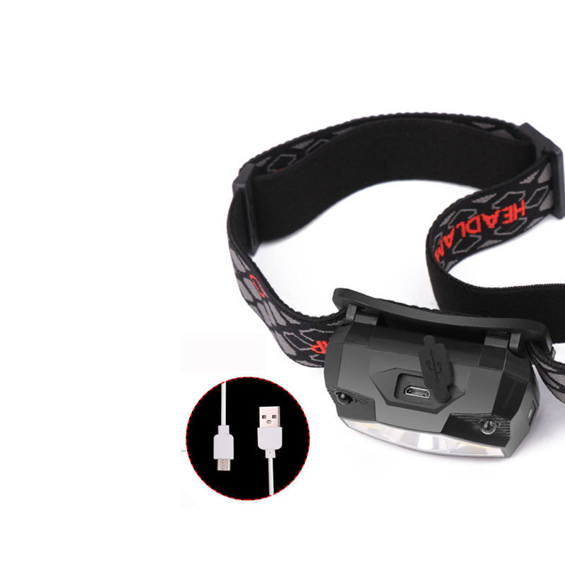 XANES W826A 650LM XPG+2xCOB LED Induction Sensor Headlamp USB Charging 6 Modes Waterproof Double Switch Fishing Light Flashlight