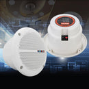 1 Pair Waterproof 25W Full Range Marine Boat Ceiling Wall Speakers Lawn Gar