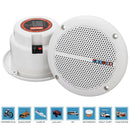 1 Pair Waterproof 25W Full Range Marine Boat Ceiling Wall Speakers Lawn Gar